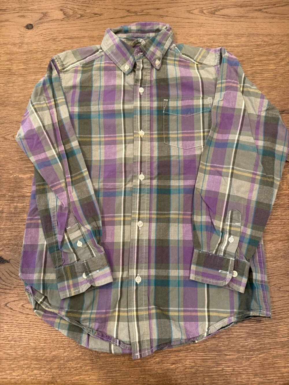 Boys Plaid Button Down Shirt Size 7/8 The Children's Place